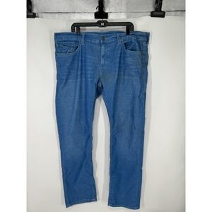 True Religion Ricky Mens 42x34 Blue Corduroy Pants Relaxed Fit Straight Leg